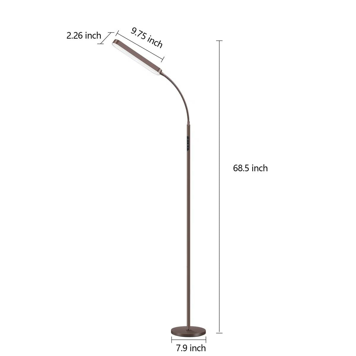 Bronze 68-inch LED Dimmable Floor Lamp with Remote - Accent/Reading Light