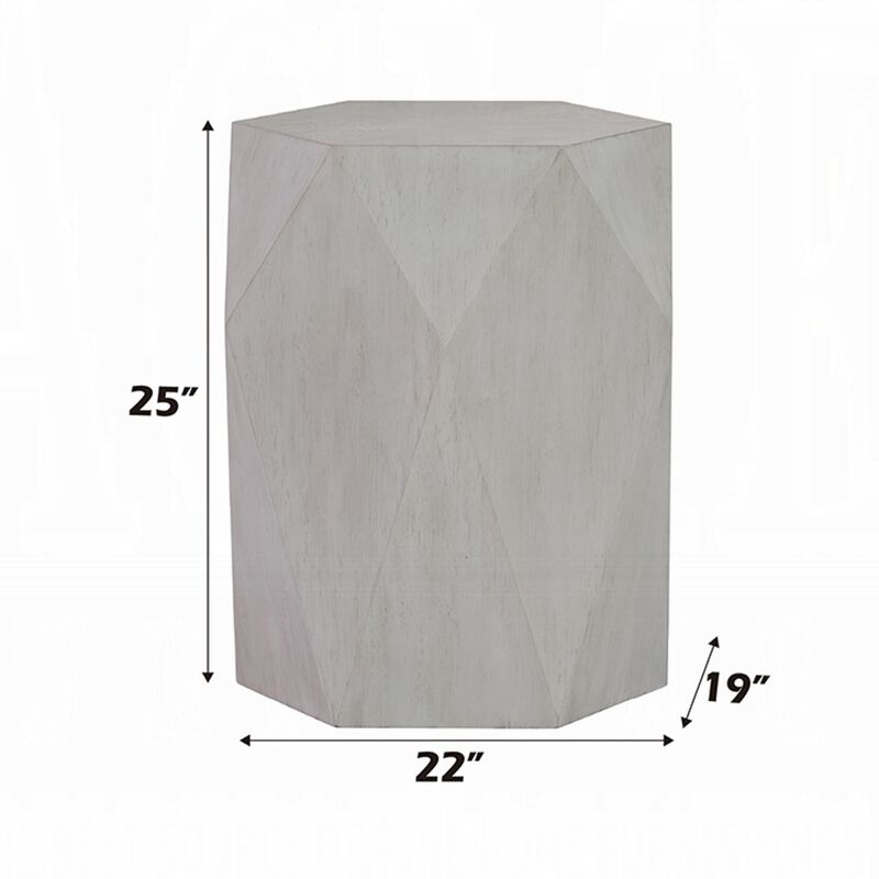Hano Side End Table, Black Rubberwood, 22 Inch Modern Geometric Body