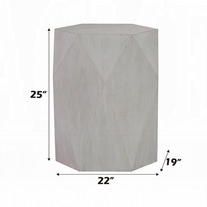 Hano Side End Table, Black Rubberwood, 22 Inch Modern Geometric Body