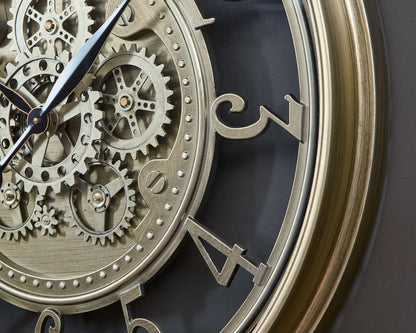 Gilover Wall Clock, Champagne Finish