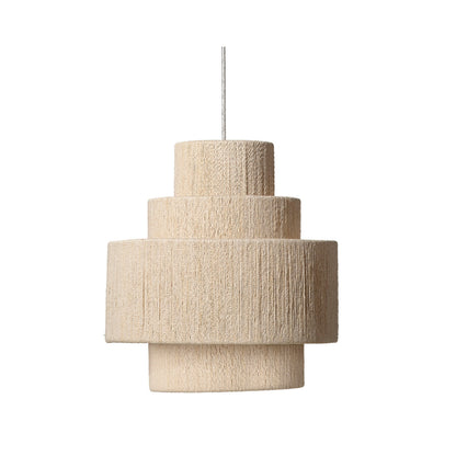 113 Inch Pendant Chandelier, 3 Tier Design, Beige Cotton Rope, Iron Frame