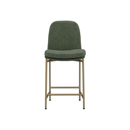 Revee Counter Height Chair, Iron, Water-Resistant Olive Green Polyester
