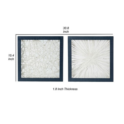15 x 15 Modern Abstract Wall Art Decor, Blue White Canvas by Casagear Home