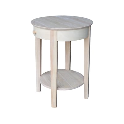 Zela Small Side End Table with Lower Shelf and Curved Legs, Ocean Blue, 11x14 Top