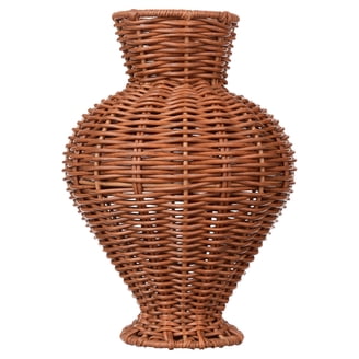 Cali 18 Inch Flower Vase, Round Base, Ribbed Fluted Brown Mercury Glass