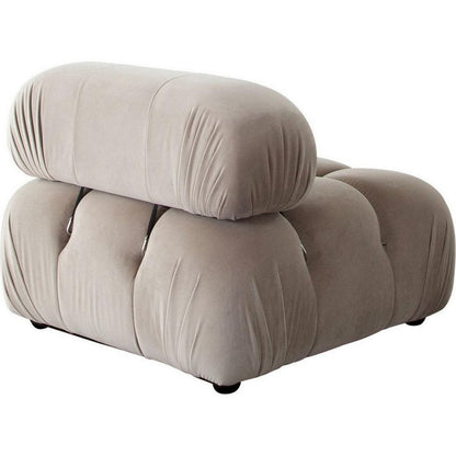 Hito 37 Inch Armless Chair, Thick Cushioned Seat and Back, Brown Upholstery