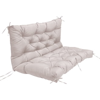 Claire Outdoor Cushion for Bench, 47 Inch, Beige Tufted Oxford Fabric