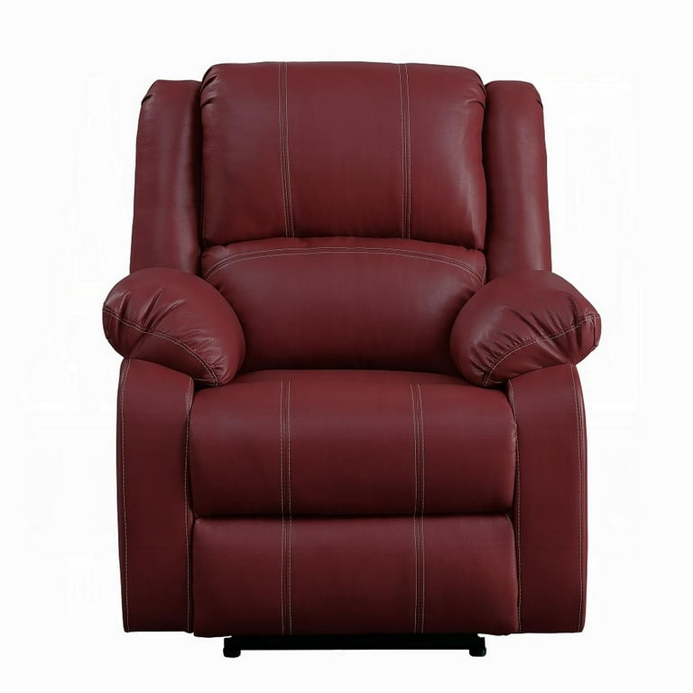 Zuru Motion Manual Rocker Recliner Chair, Plush Brown Faux Leather