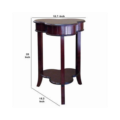 Liom Nesting Side Table Set of 2, Triangular Top, Natural Brown Mindi Wood