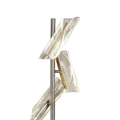 Spark 62 Inch Floor Lamp, 3 Cylindrical Glass Shades, Antique Brass, Gold