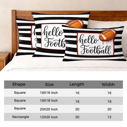Throw Pillow Set of 4, 20 Inch Square, Cotton, Black and White Stripes