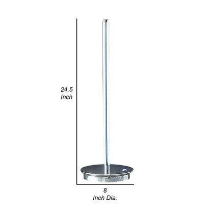 Fizo 25 Inch Table Lamp, Sleek Design, LED Light, Touch Switch, Silver