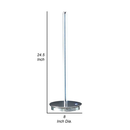 Fizo 25 Inch Table Lamp, Sleek Design, LED Light, Touch Switch, Silver