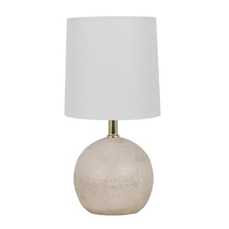 Lisi 29 Inch Table Lamp, White Shade, Silver Mettalic Bamboo Style Base