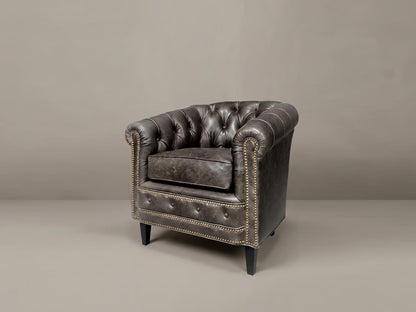 Tufted High Bench With Tapered Legs Silver and Brown
