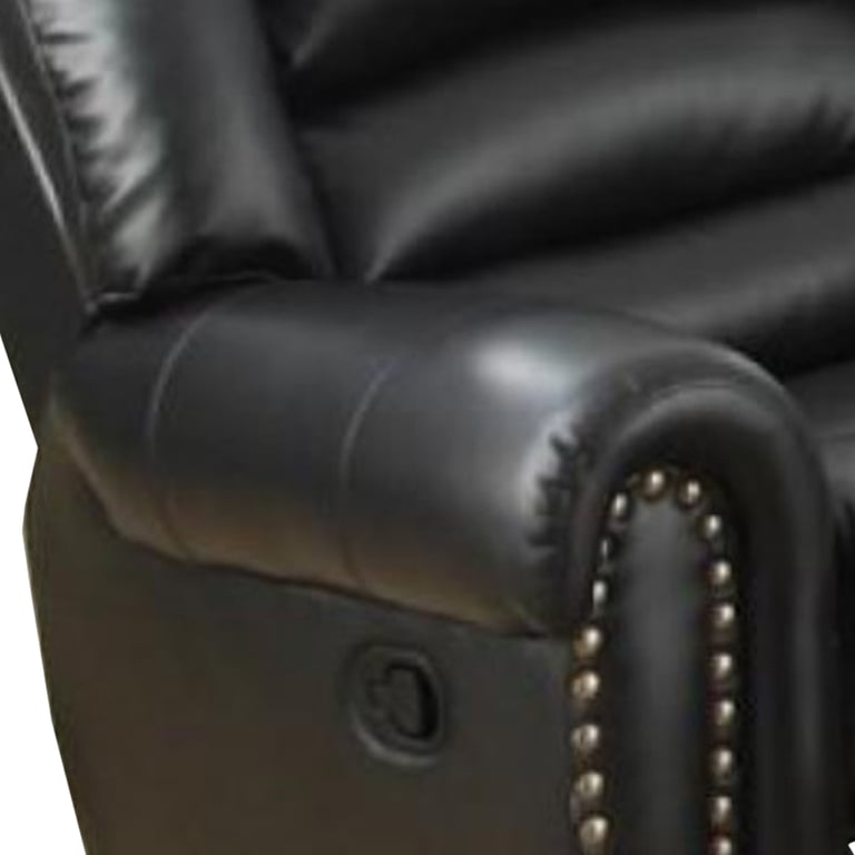 Immense Relief Bonded Leather & Plywood Recliner/Glider, Black