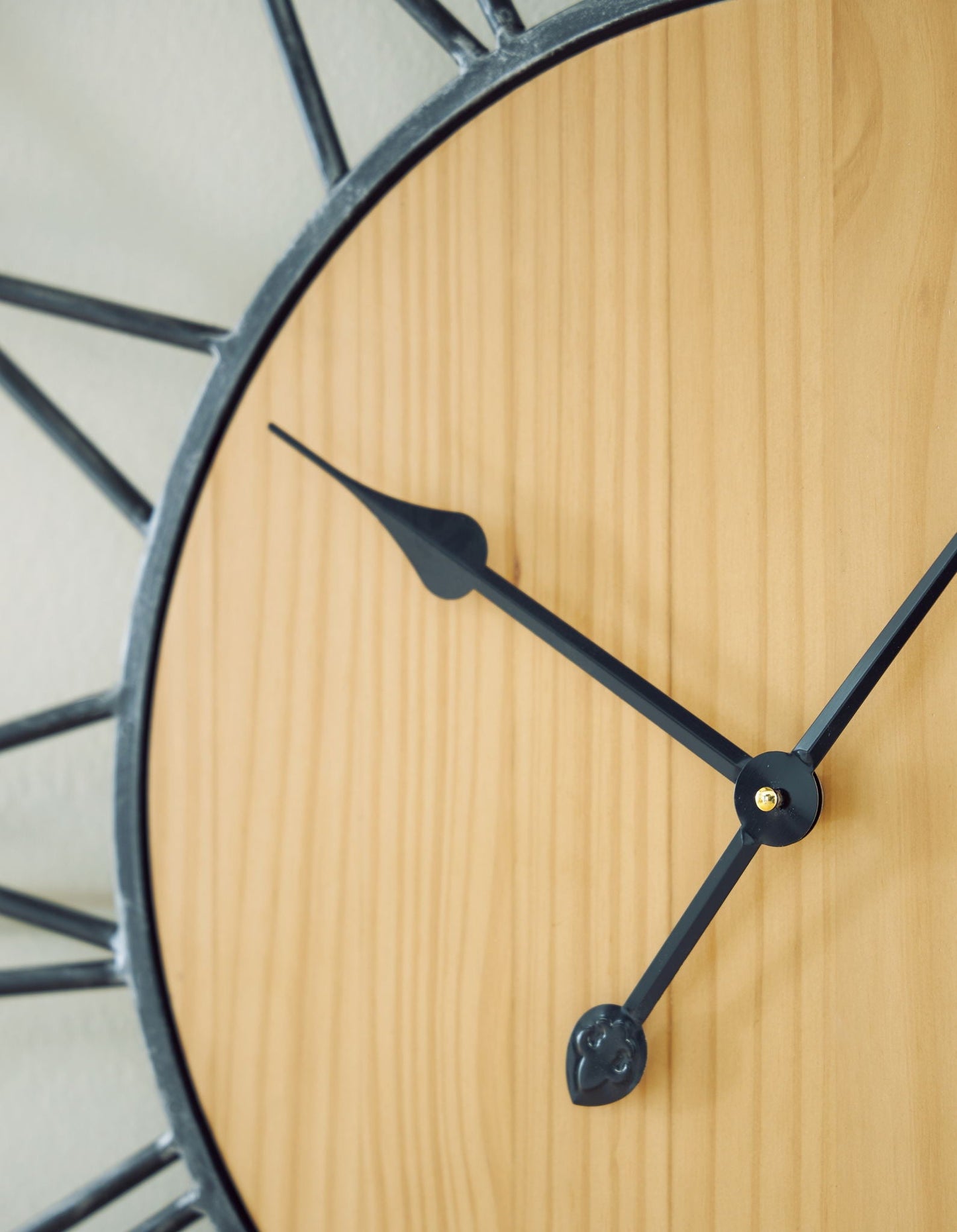 Brockett Wall Clock, Black & Natural