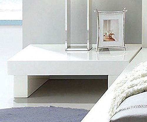 Finely Designed Contemporary Solid Wood Night Stand, Glossy White