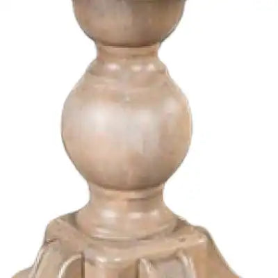 Cherie Round End Table, Light White Washed Solid Rubberwood, 24 Inch