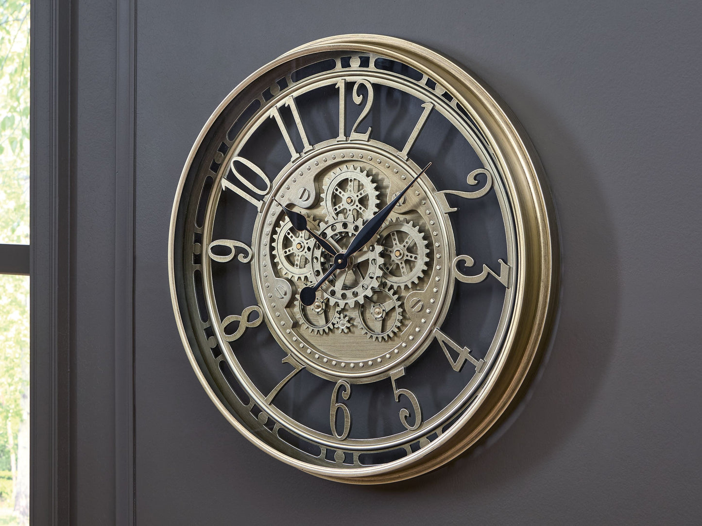 Gilover Wall Clock, Champagne Finish