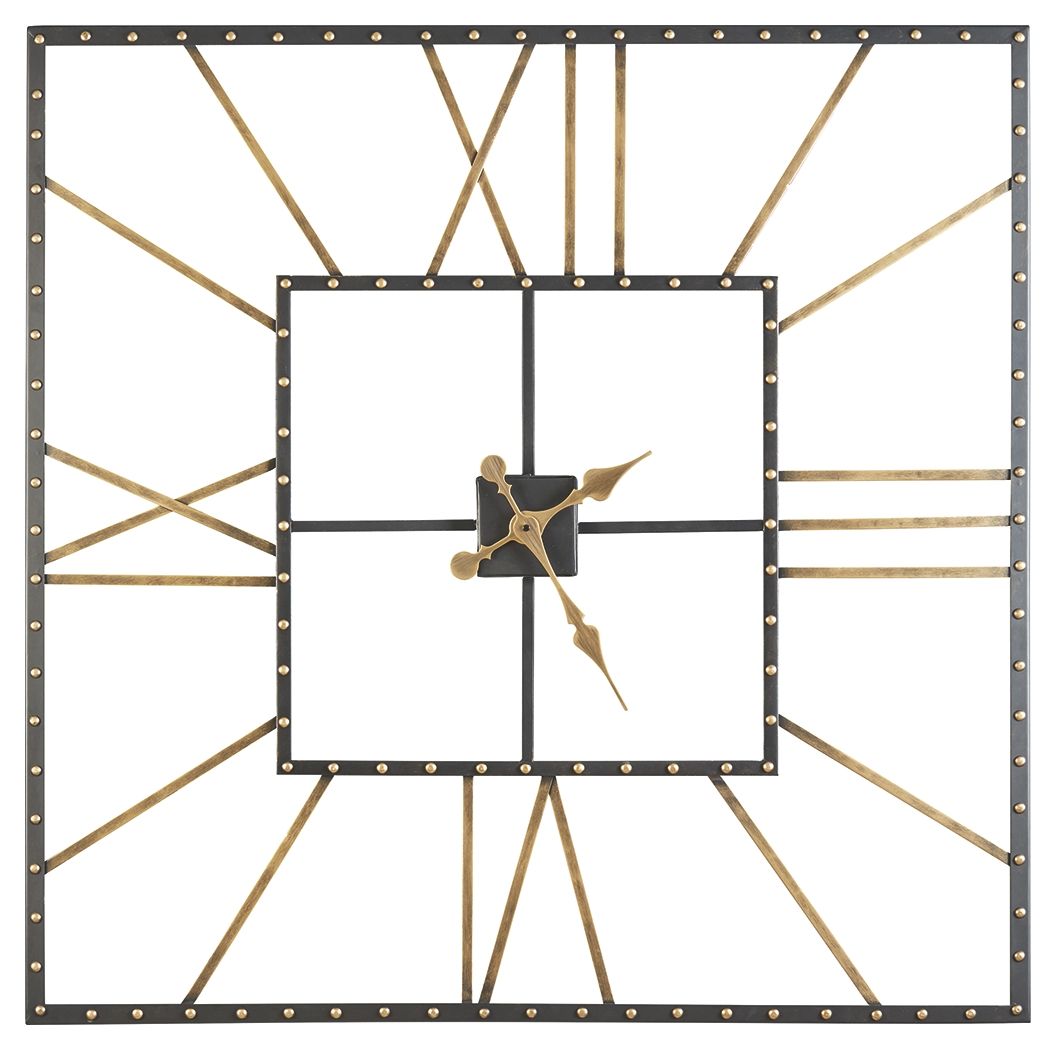 Thames Wall Clock, Black & Gold Finish