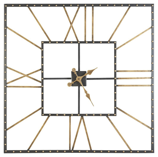 Thames Wall Clock, Black & Gold Finish