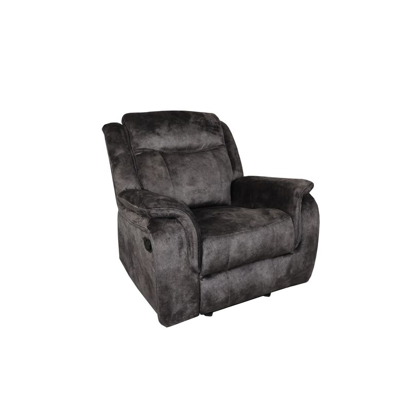 Harbor 38 Inch Power Recliner Chair, Pocket Coils, Gray Faux Suede
