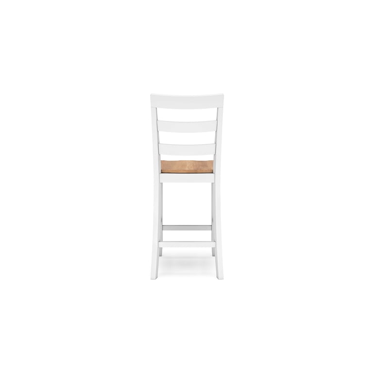 White Brown Solid Mango Wood Counter Chair