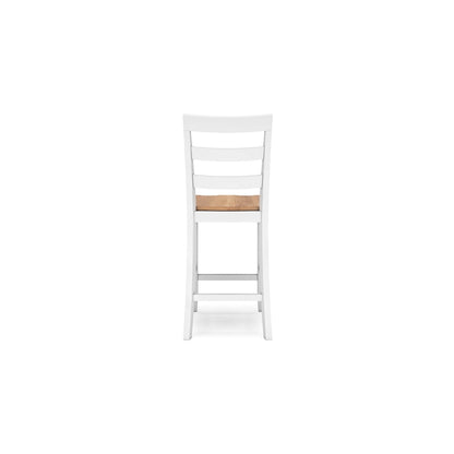 White Brown Solid Mango Wood Counter Chair