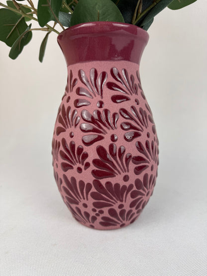 Talavera Style Flower Vase 9 Inch - Engobe Florero
