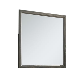 Lito Dresser Vanity Mirror, 39 Inch Stylish Modern Gray Wood Frame