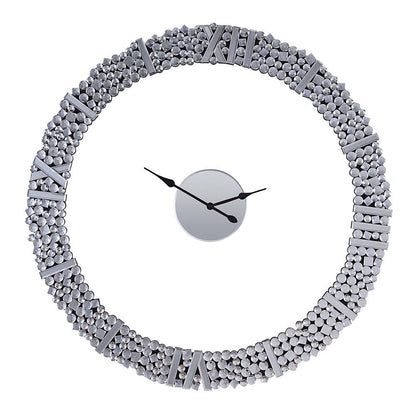 Kachina 39" Mirrored Wall Clock with Faux Gems