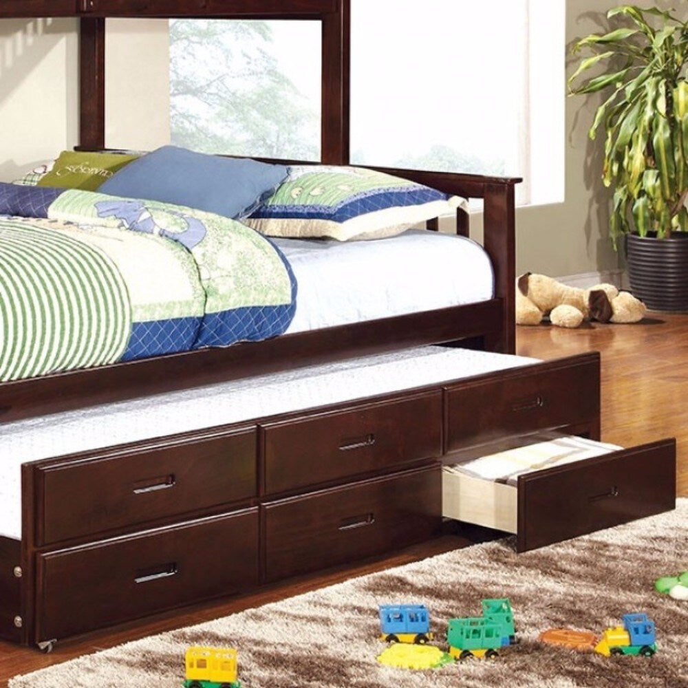 Univeersity Cottage Trundle With 3 Drawers, Dark Walnut