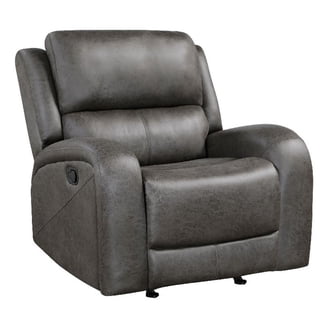 Patsy Manual Rocker Recliner Chair, Gray Polished Microfiber