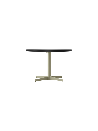 Del Modern Coffee Table, 47 Inch Round Top, Glossy White Ribbed Base