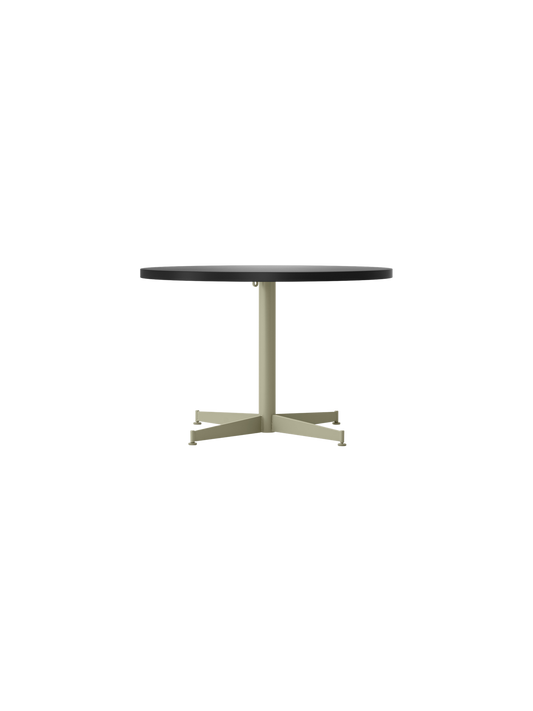 Del Modern Coffee Table, 47 Inch Round Top, Glossy White Ribbed Base