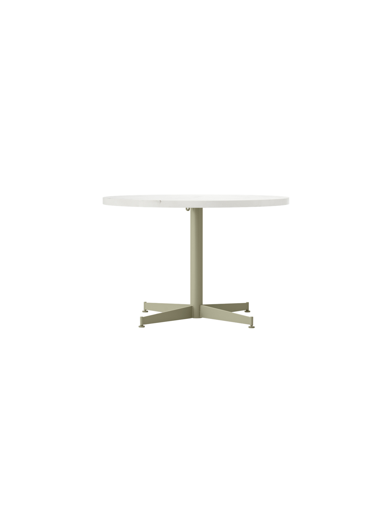 Del Modern Coffee Table, 47 Inch Round Top, Glossy White Ribbed Base