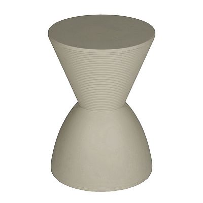 Niya 17 Inch Side End Table, Round Top, Pedestal Base, Indoor Outdoor, Gray