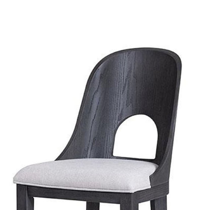 Zoko Counter Height Chair Set of 2, Curved Cut Out Back, Ash Gray Wood