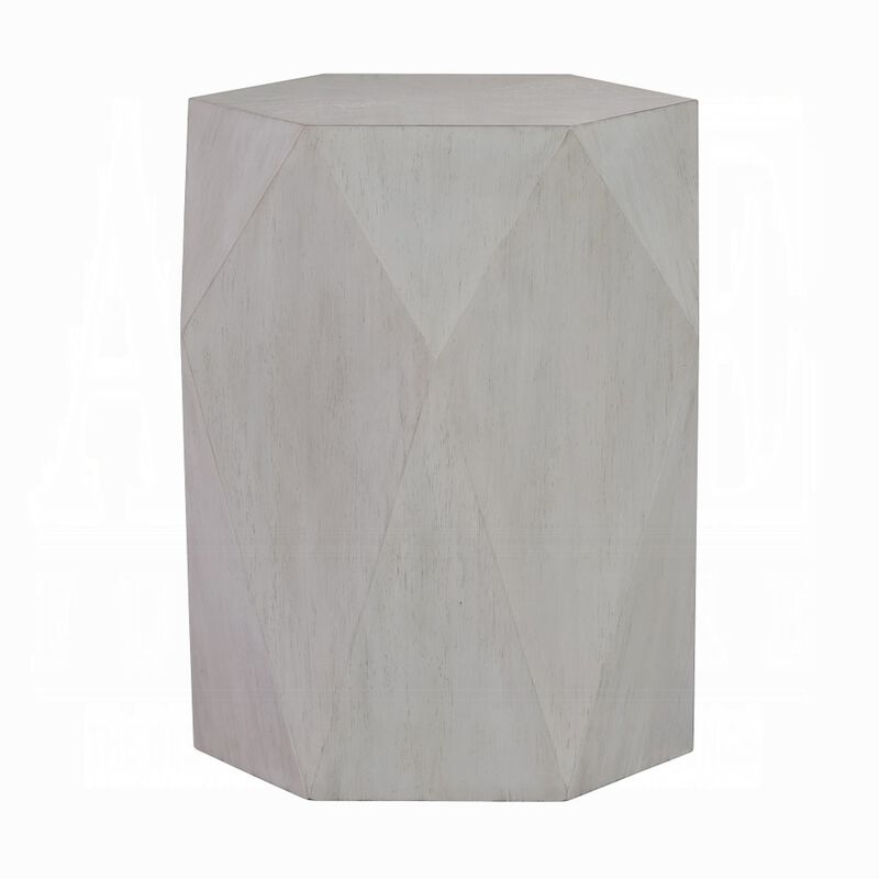 Hano Side End Table, Black Rubberwood, 22 Inch Modern Geometric Body
