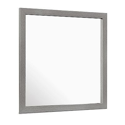 Sami 40 x 40 Dresser Mirror, Embossed Texture, Modern Style, Gray Wood
