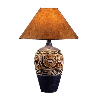 Iva 29 Inch Table Lamp, Hydrocal, Curved Round Base, Rich Espresso Brown