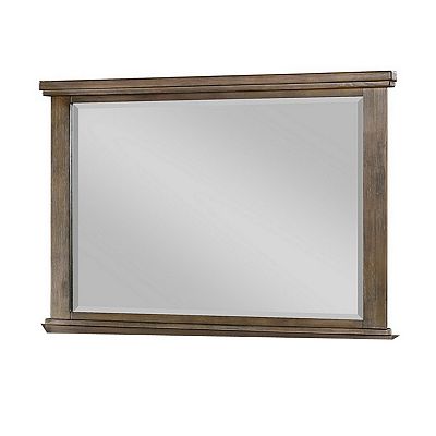 Lan 40 x 47 Dresser Mirror, Tempered Glass, Rectangular, Rustic Taupe