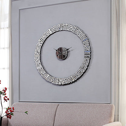 Kachina 39" Mirrored Wall Clock with Faux Gems
