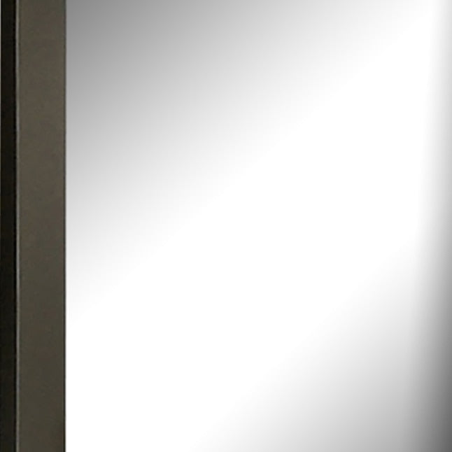 Kena Vanity Dresser Mirror, 2 Tone Metallic Gray Asymmetrical Frame