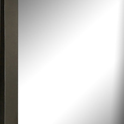 Kena Vanity Dresser Mirror, 2 Tone Metallic Gray Asymmetrical Frame