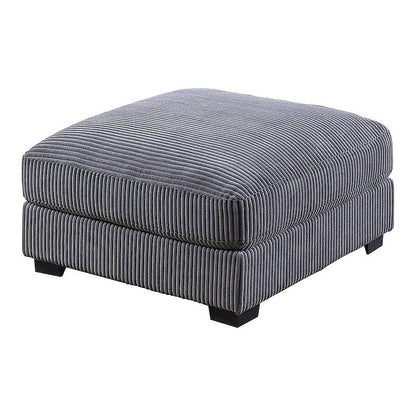 Joana Cocktail Ottoman, Dark Gray Wide Welt Corduroy Fabric, 37 Inch