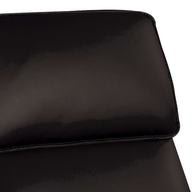 Sily Power Recliner Chair, Flange Trim, Foam Black Faux Leather Seat