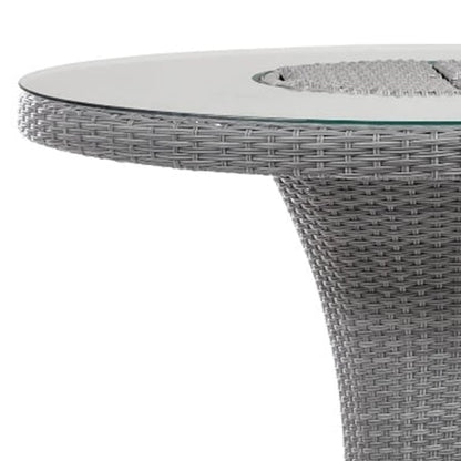 Mio Outdoor Bar Height Table with Steel Ice Bucket, 46 Inch Round, Gray