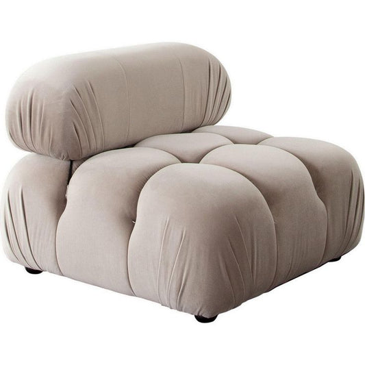 Hito 37 Inch Armless Chair, Thick Cushioned Seat and Back, Brown Upholstery